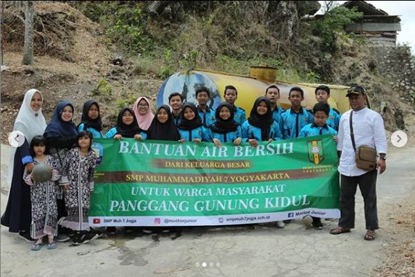 SMP Muhammadiyah 7 Yogyakarta Mengirim Bantuan Air Bersih ke Gunungkidul